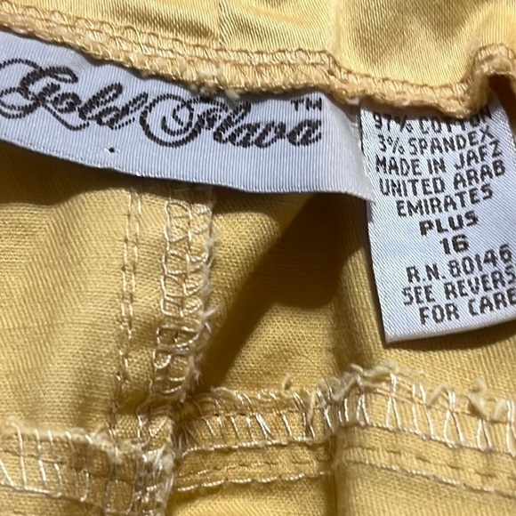 GOLD FLAVA COTTON SPANDEX WOMENS KHAKI YELLOW SKIRT, SIZE PLUS 16 - Picture 6 of 8